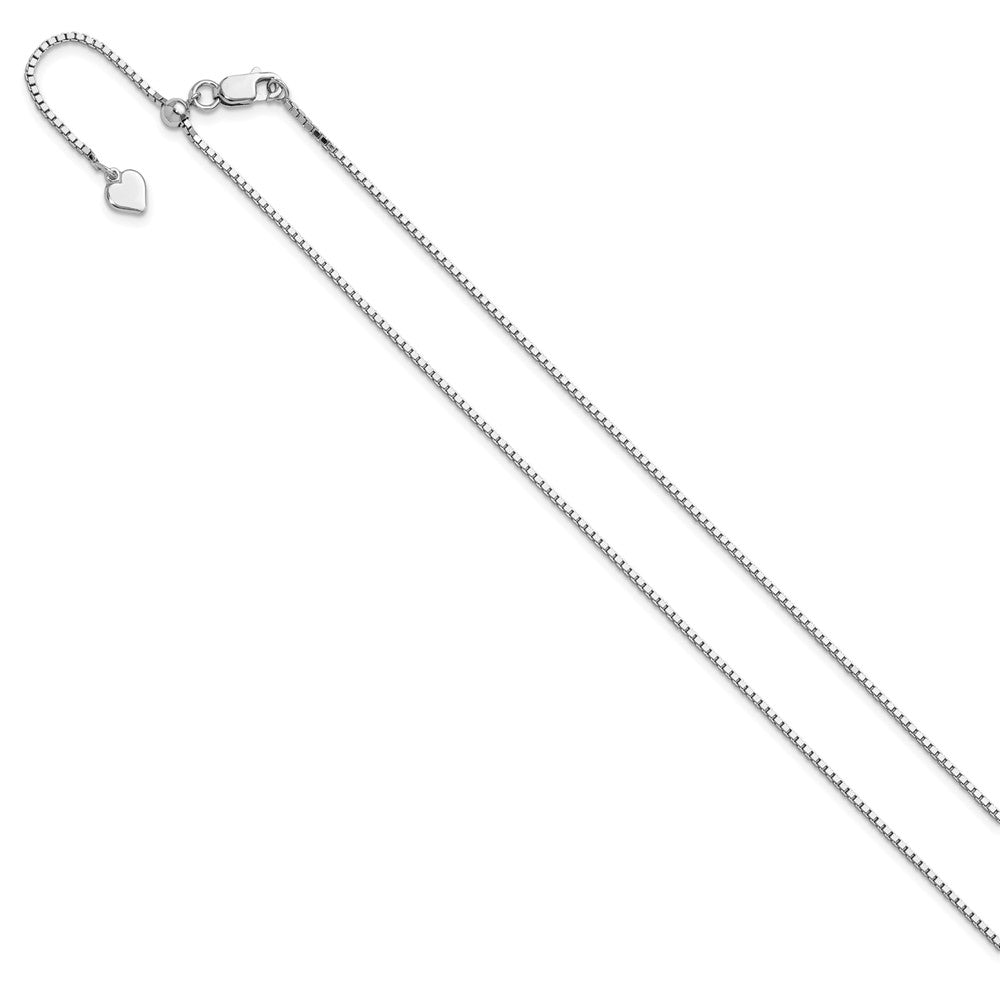 22 Inch Sterling Silver Adjustable 1.15mm Box Chain Necklace