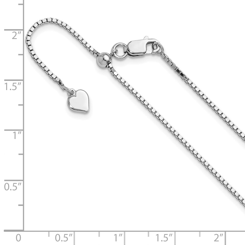 22 Inch Sterling Silver Adjustable 1.15mm Box Chain Necklace