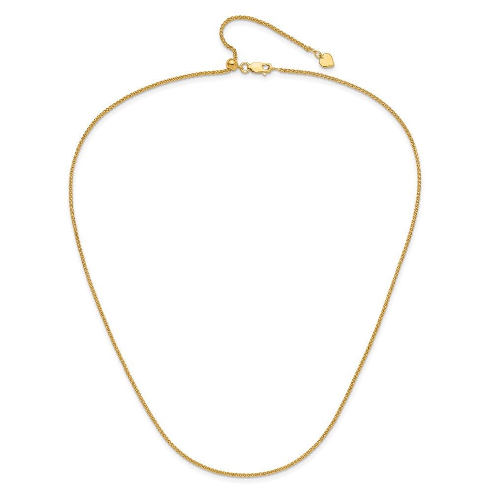 30 Inch Sterling Silver Gold-Plated Adjustable 1.5mm Spiga Chain Necklace