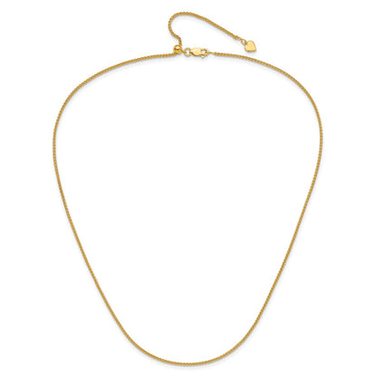 22 Inch Sterling Silver Gold-Plated Adjustable 1.5mm Spiga Chain Necklace