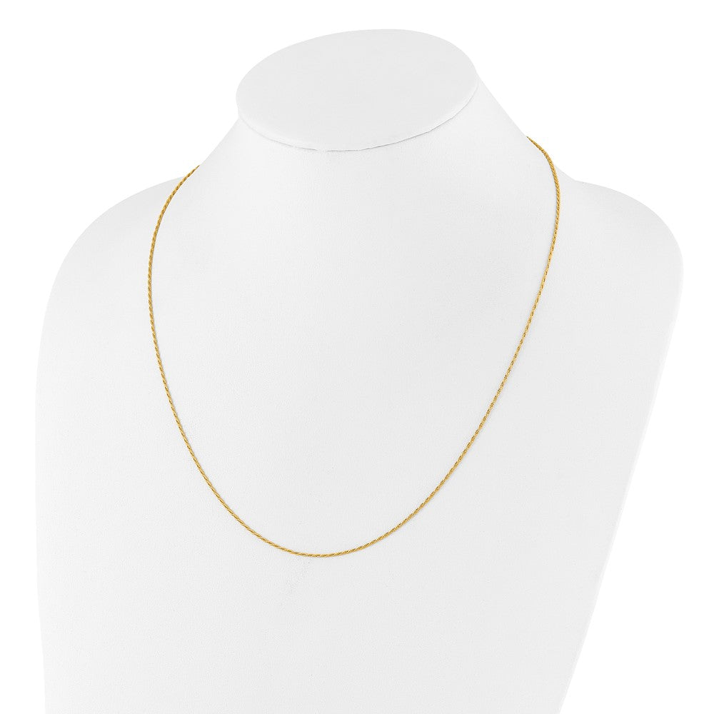 30 Inch Sterling Silver Gold-Plated Adjustable 1.2mm D/C Rope Chain Necklace