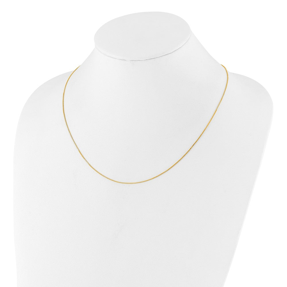 22 Inch Sterling Silver Gold-Plated Adjustable .85mm Box Chain Necklace