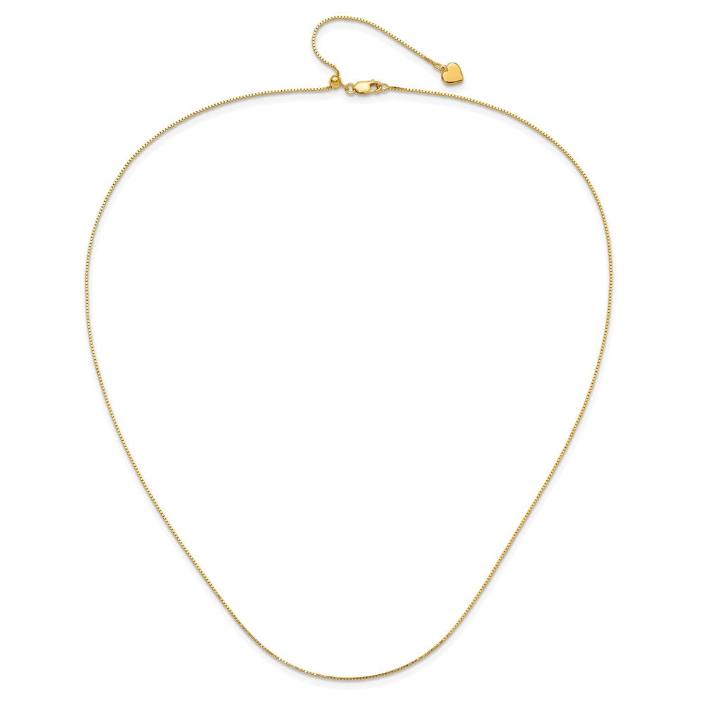 30 Inch Sterling Silver Gold-Plated Adjustable .85mm Box Chain Necklace