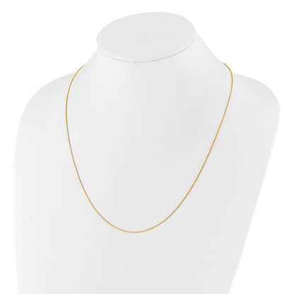22 Inch Sterling Silver Gold-Plated Adjustable .85mm Box Chain Necklace