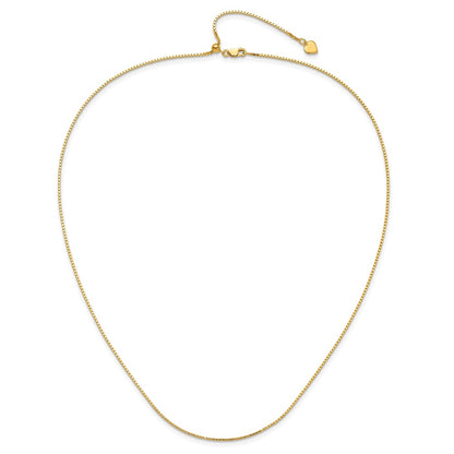 22 Inch Sterling Silver Gold-Plated Adjustable 1.1mm Box Chain Necklace
