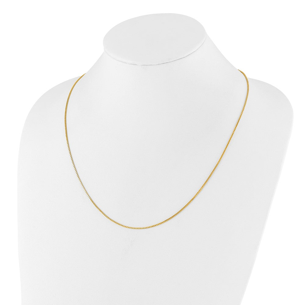 22 Inch Sterling Silver Gold-Plated Adjustable 1.1mm Box Chain Necklace