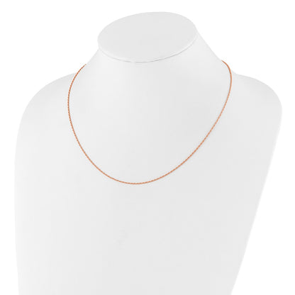 30 Inch Sterling Silver Rose Gold-Plated Adjustable 1.2mm D/C Rope Chain Necklace