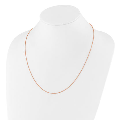 22 Inch Sterling Silver Rose Gold-Plated Adjustable 1.2mm D/C Rope Chain Necklace