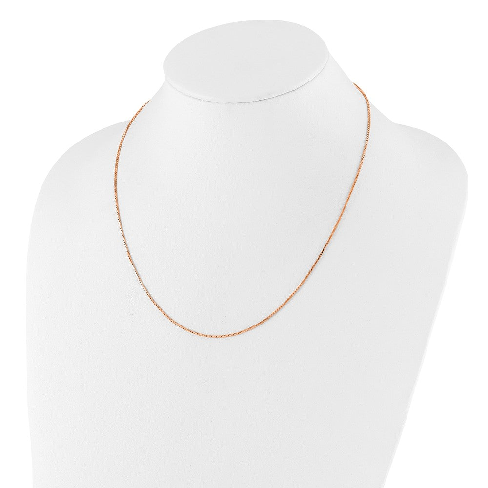 30 Inch Sterling Silver Rose Gold-Plated Adjustable 1.1mm Box Chain Necklace