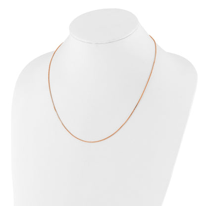 30 Inch Sterling Silver Rose Gold-Plated Adjustable 1.1mm Box Chain Necklace