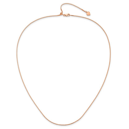 30 Inch Sterling Silver Rose Gold-Plated Adjustable 1.1mm Box Chain Necklace