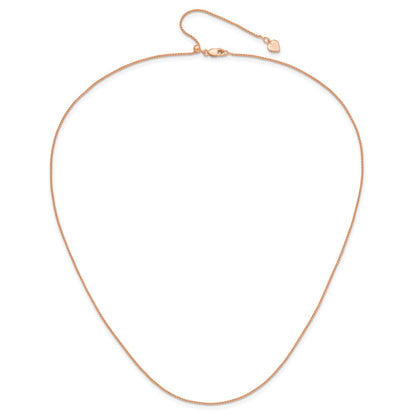 22 Inch Sterling Silver Rose Gold-Plated Adjustable 1mm Spiga Chain Necklace