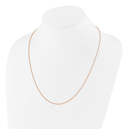 3 Inch Rose Plated Sterling Silver Gold Adjustable 1mm Spiga Chain Necklace