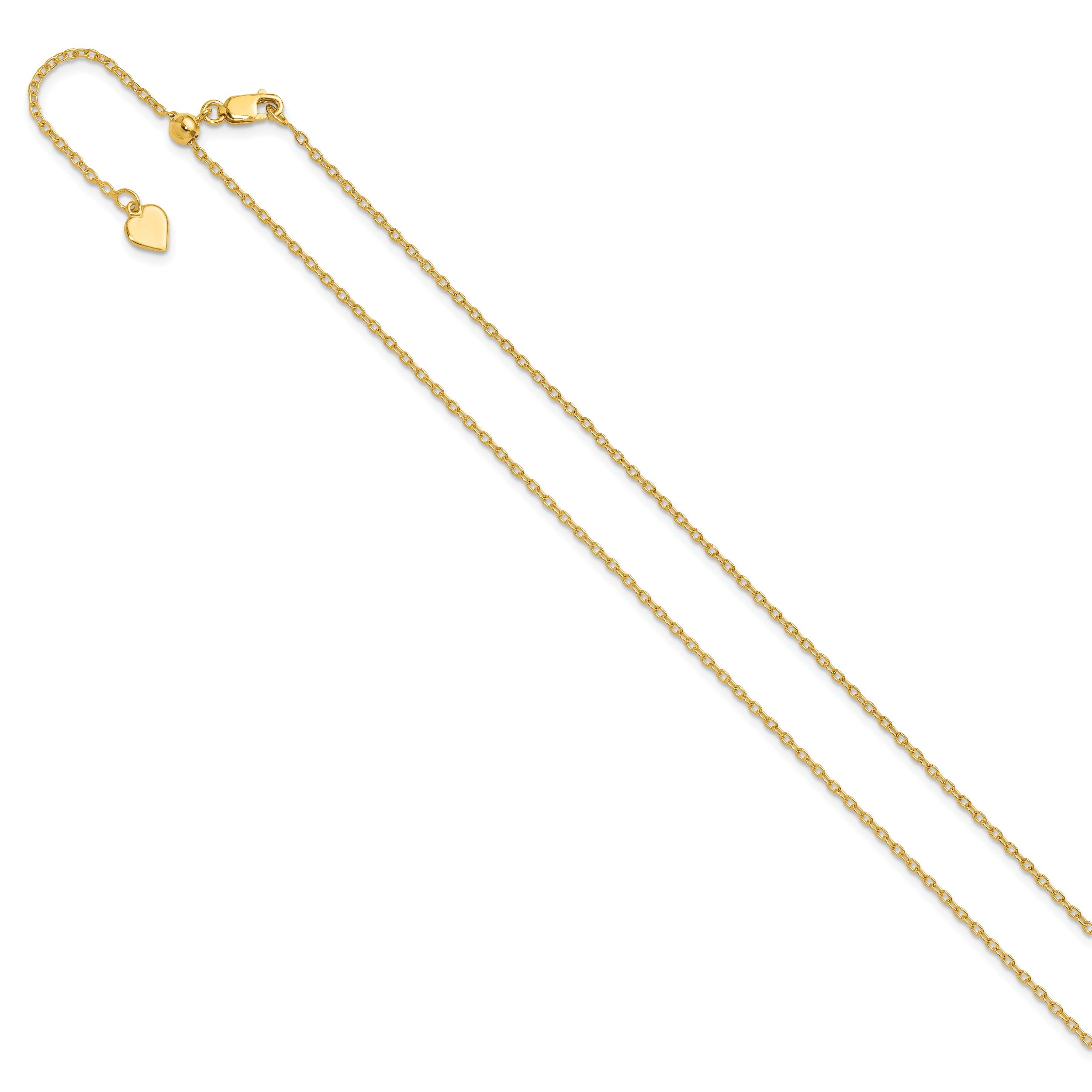 30 Inch Sterling Silver Gold-Plated Adjustable 1.4mm Cable Chain Necklace