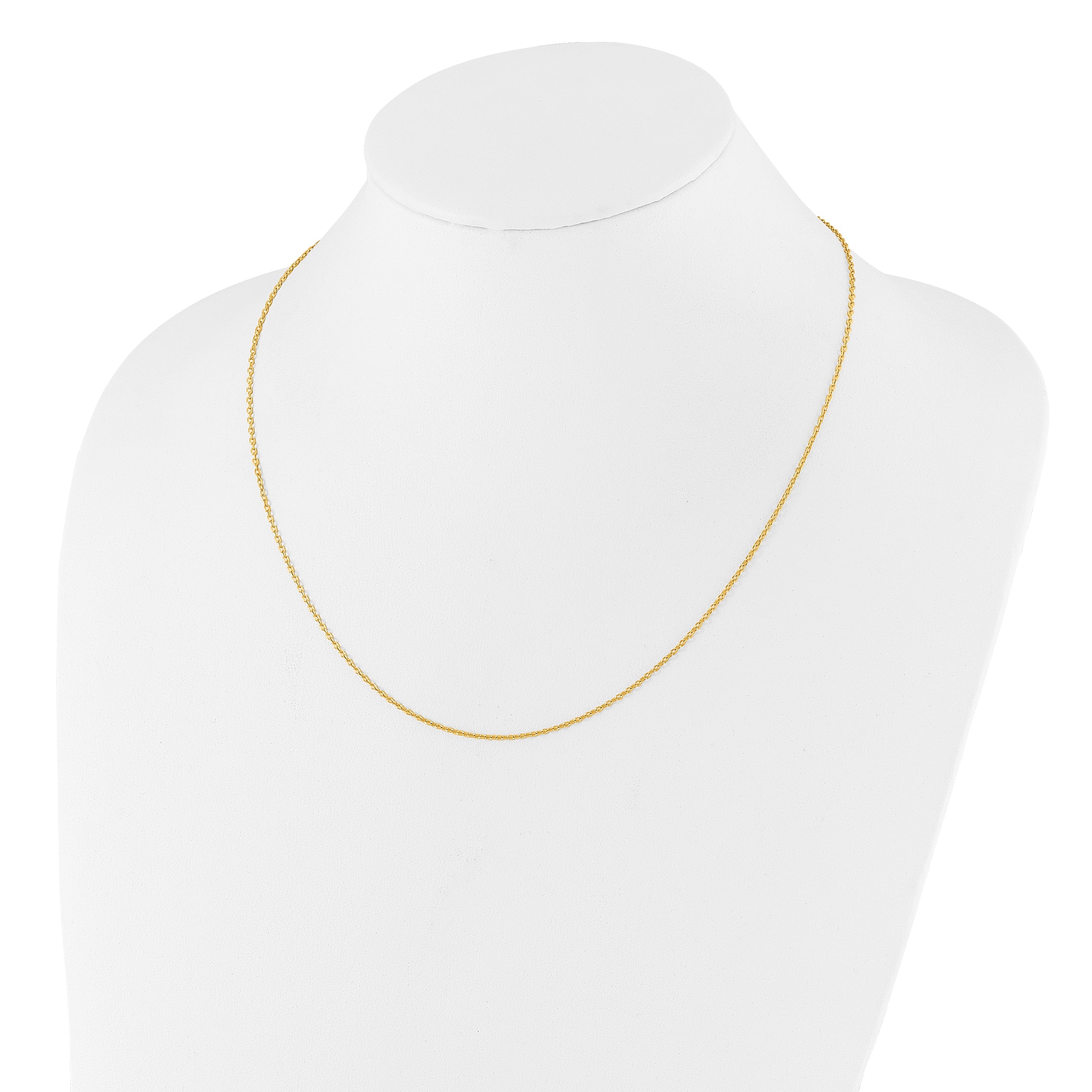 30 Inch Sterling Silver Gold-Plated Adjustable 1.4mm Cable Chain Necklace