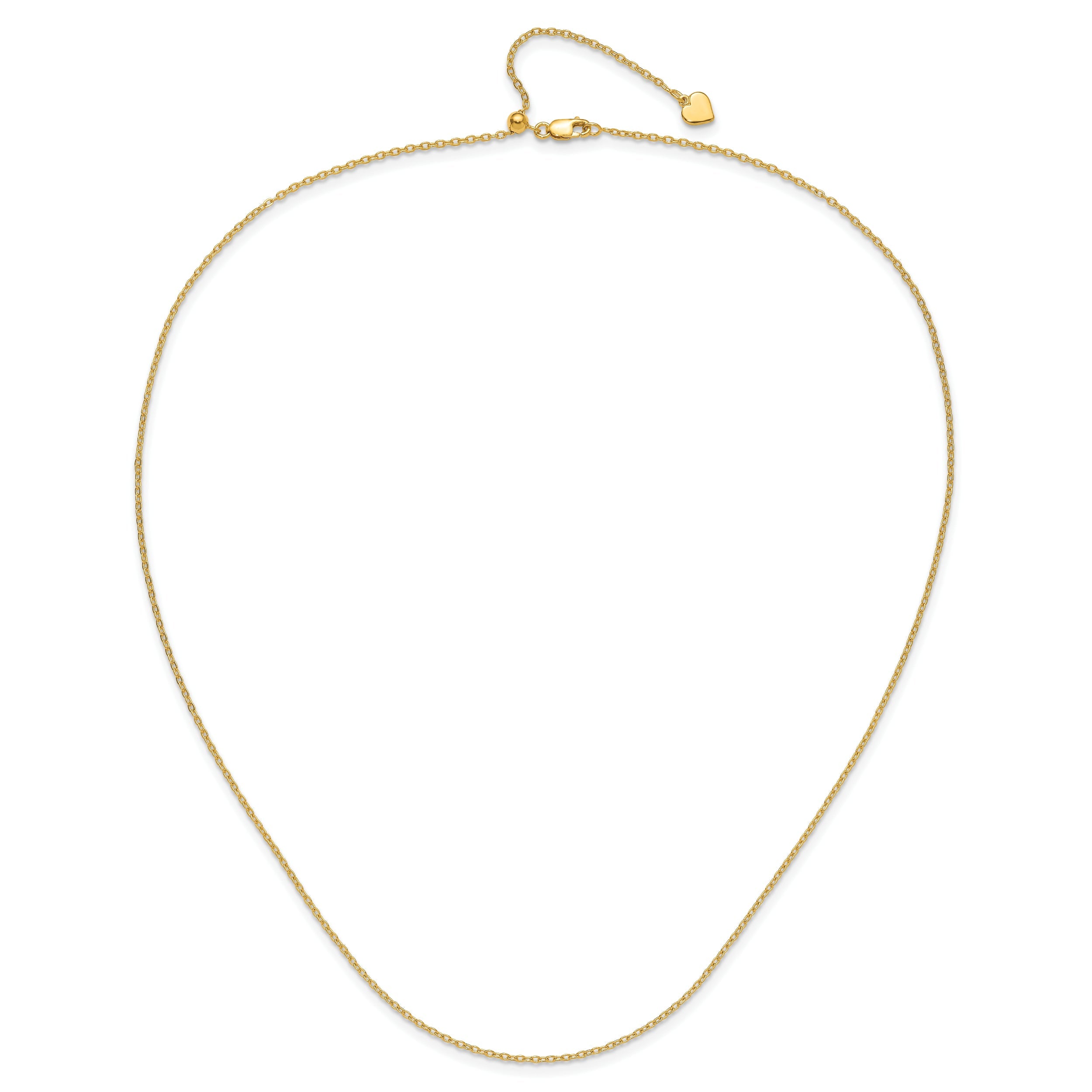 30 Inch Sterling Silver Gold-Plated Adjustable 1.4mm Cable Chain Necklace