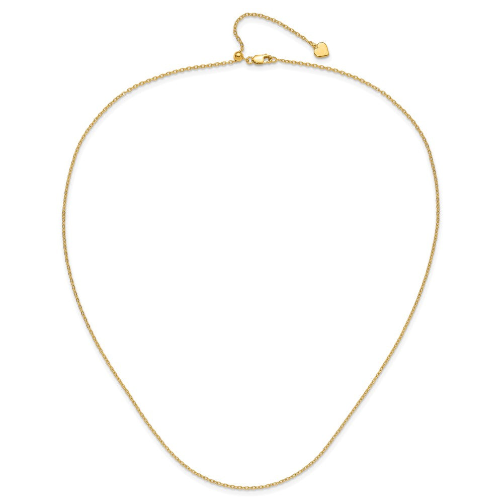 22 Inch Sterling Silver Gold-Plated Adjustable 1.4mm Cable Chain Necklace