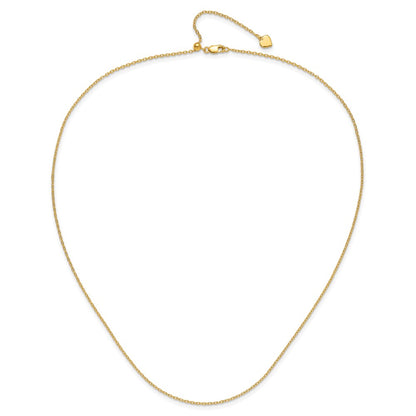 22 Inch Sterling Silver Gold-Plated Adjustable 1.4mm Cable Chain Necklace