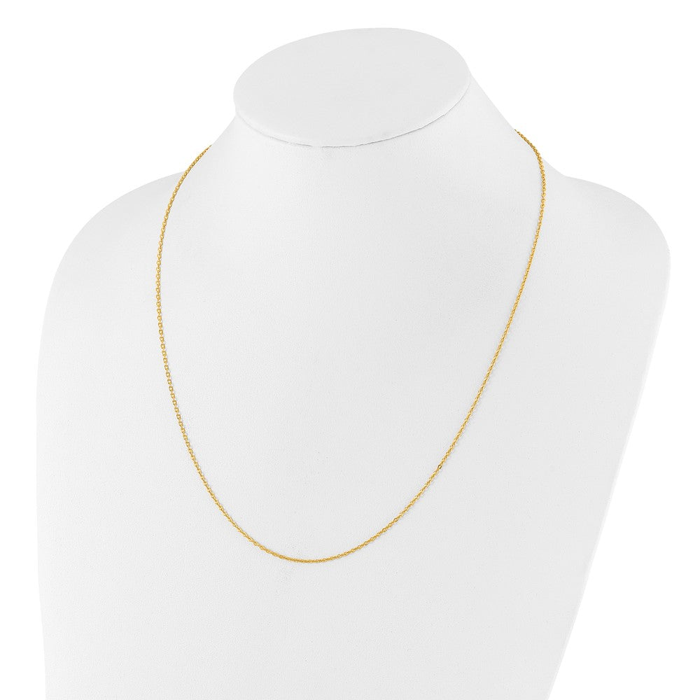 22 Inch Sterling Silver Gold-Plated Adjustable 1.4mm Cable Chain Necklace