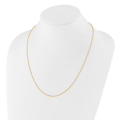 22 Inch Sterling Silver Gold-Plated Adjustable 1.4mm Cable Chain Necklace