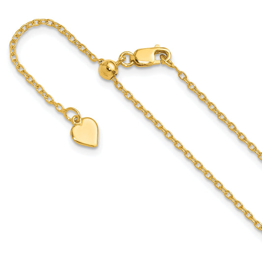 30 Inch Sterling Silver Gold-Plated Adjustable 1.4mm Cable Chain Necklace