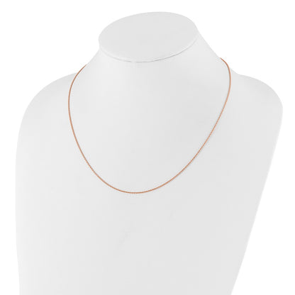 30 Inch Sterling Silver Rose Gold-Plated Adjustable 1.1mm D/C Spiga Chain Necklace