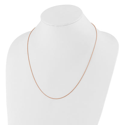 22 Inch Sterling Silver Rose Gold-Plated Adjustable 1.1mm D/C Spiga Chain Necklace