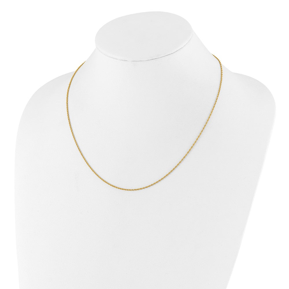 22 Inch Gold Plated Sterling Silver Adjustable 1.35mm Loose Rope Chain Necklace