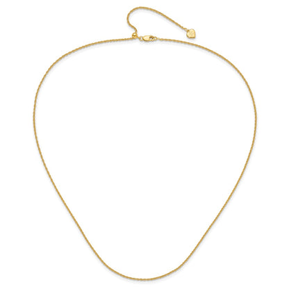 22 Inch Gold Plated Sterling Silver Adjustable 1.35mm Loose Rope Chain Necklace