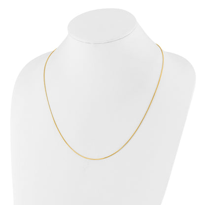 22 Inch Gold Plated Sterling Silver Adjustable 1mm D/C Square Snake Chain Necklace