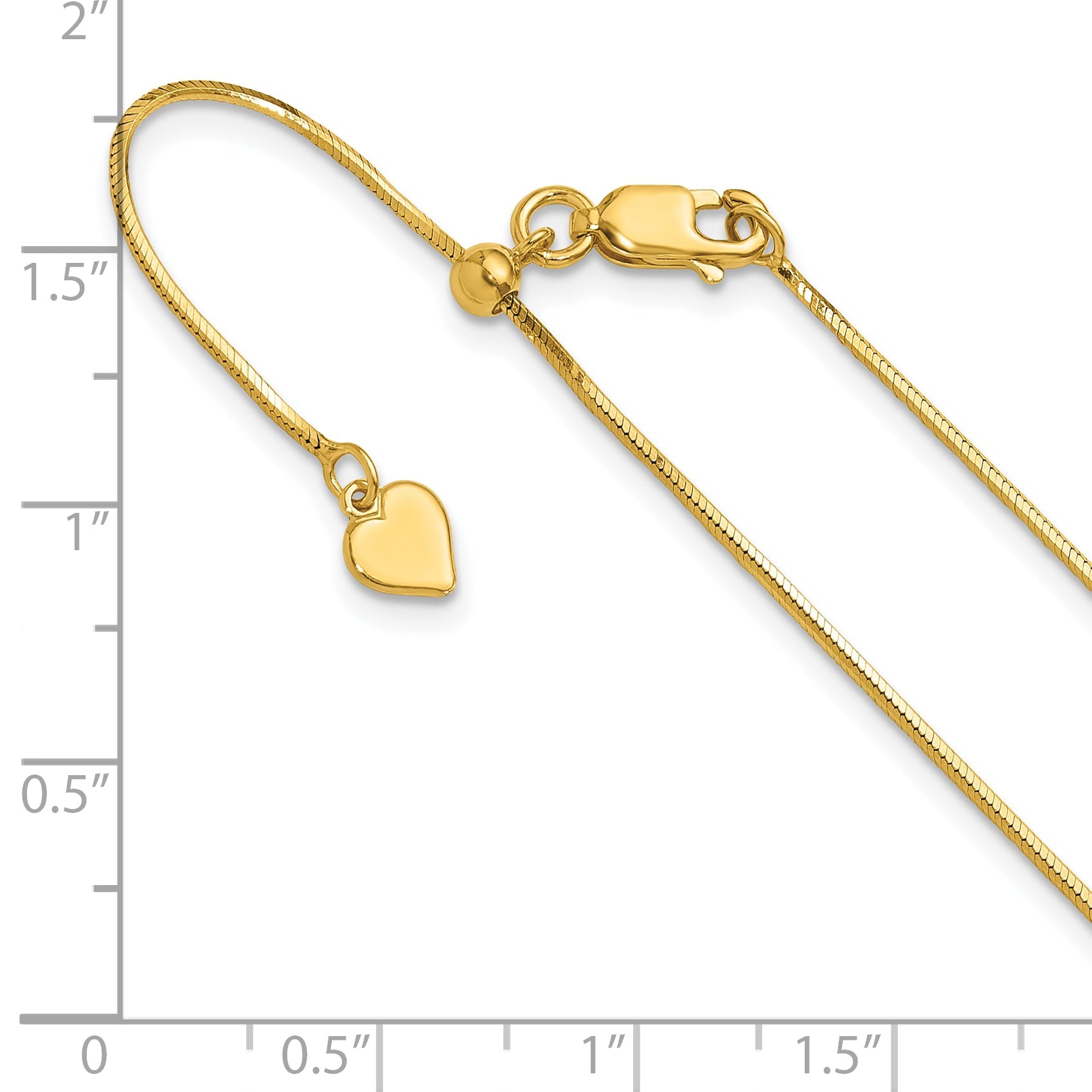 22 Inch Gold Plated Sterling Silver Adjustable 1mm D/C Square Snake Chain Necklace