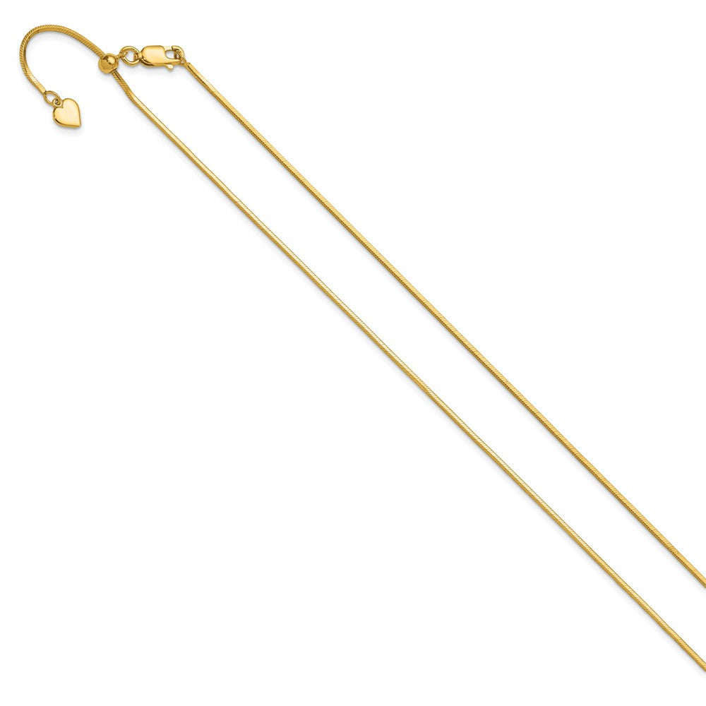 Gold Plated Sterling Silver Adjustable 1.2mm D/C Square Snake Chai