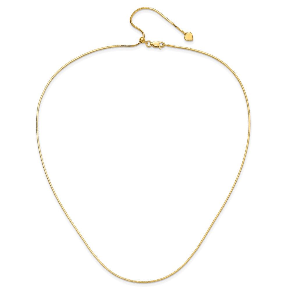 Gold Plated Sterling Silver Adjustable 1.2mm D/C Square Snake Chai