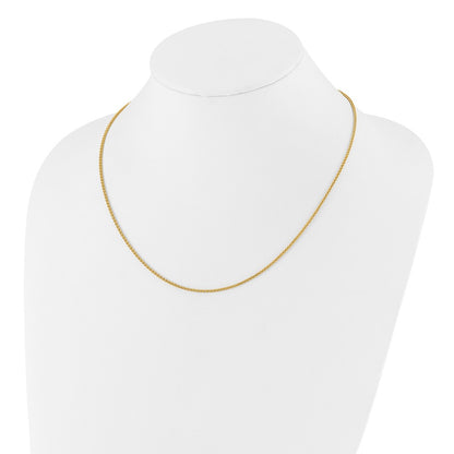 22 Inch Gold Plated Sterling Silver Adjustable 1.6mm Spiga Chain Necklace