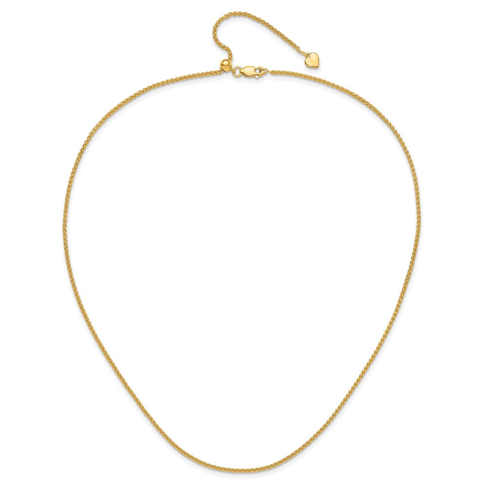 22 Inch Gold Plated Sterling Silver Adjustable 1.6mm Spiga Chain Necklace
