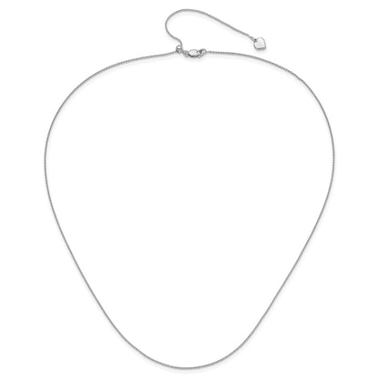 22 Inch Sterling Silver Rh Plated Adjustable .85mm D/C Spiga Chain Necklace