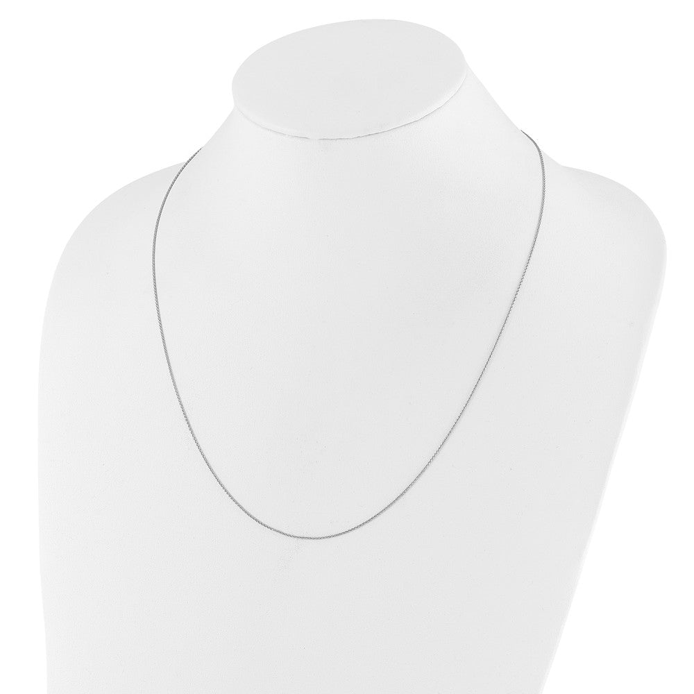 22 Inch Sterling Silver Rh Plated Adjustable .85mm D/C Spiga Chain Necklace