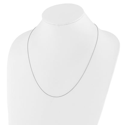 22 Inch Sterling Silver Rh Plated Adjustable .85mm D/C Spiga Chain Necklace