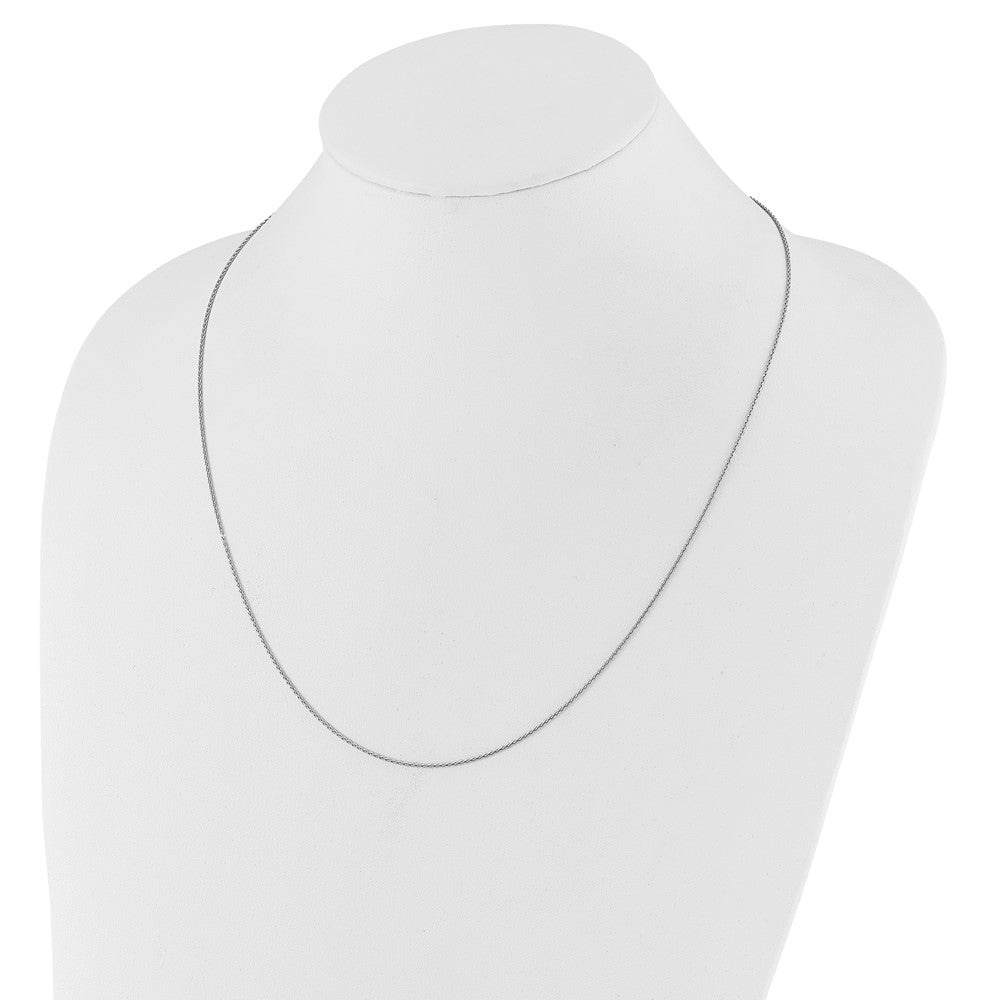 22 Inch Sterling Silver Rh Plated Adjustable .95mm D/C Spiga Chain Necklace