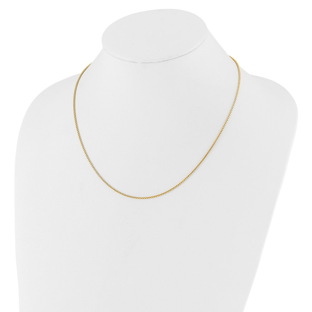 22 Inch Gold Plated Sterling Silver Adjustable 1.25mm Round Box Chain Necklace