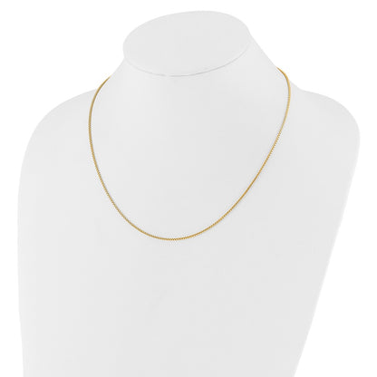 22 Inch Gold Plated Sterling Silver Adjustable 1.25mm Round Box Chain Necklace