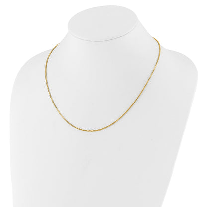 3 Inch Gold Plated Sterling Silver Adjustable 1.5mm Round Box Chain Necklace