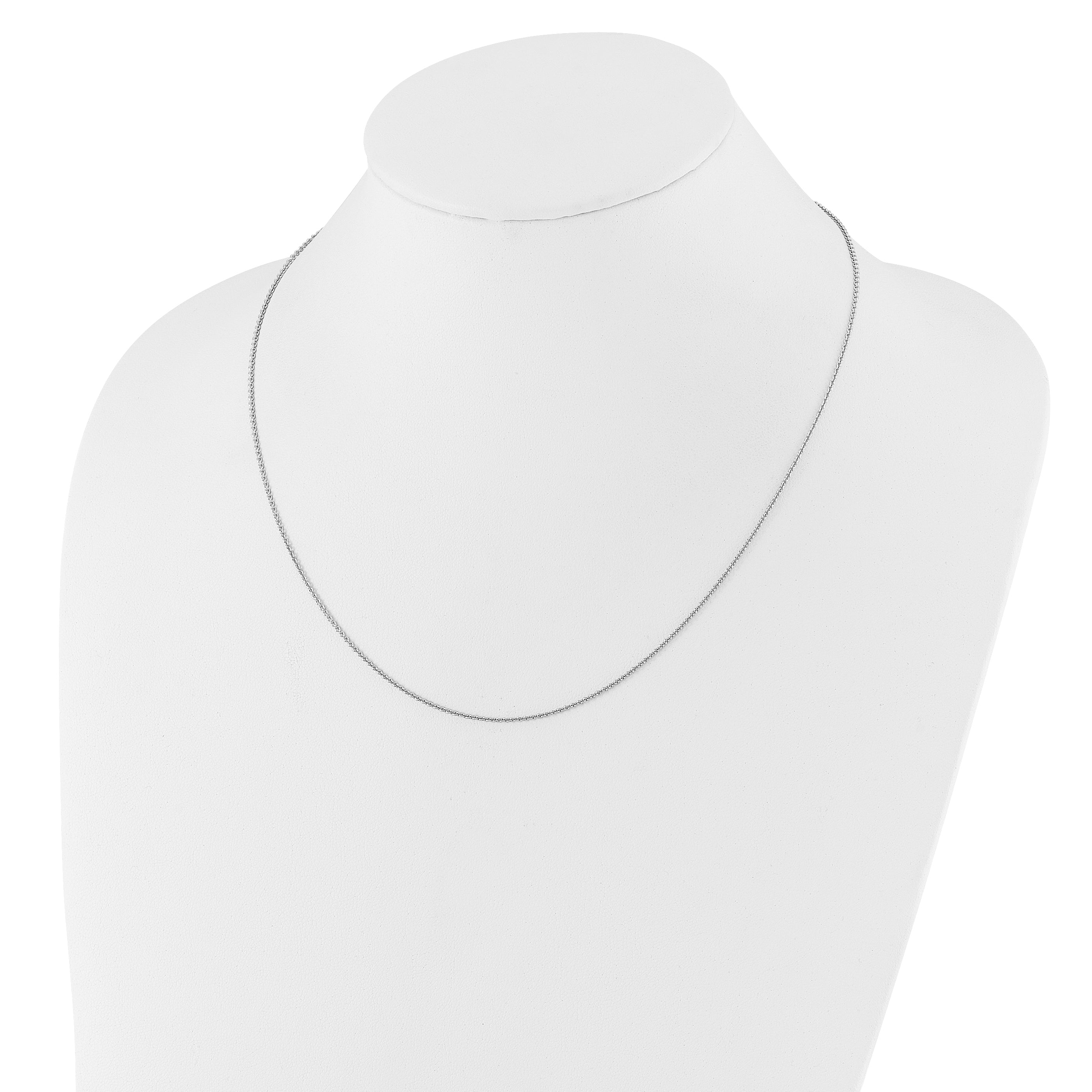 22 Inch Sterling Silver Rh Plated Adjustable 1.3mm Rolo Chain Necklace
