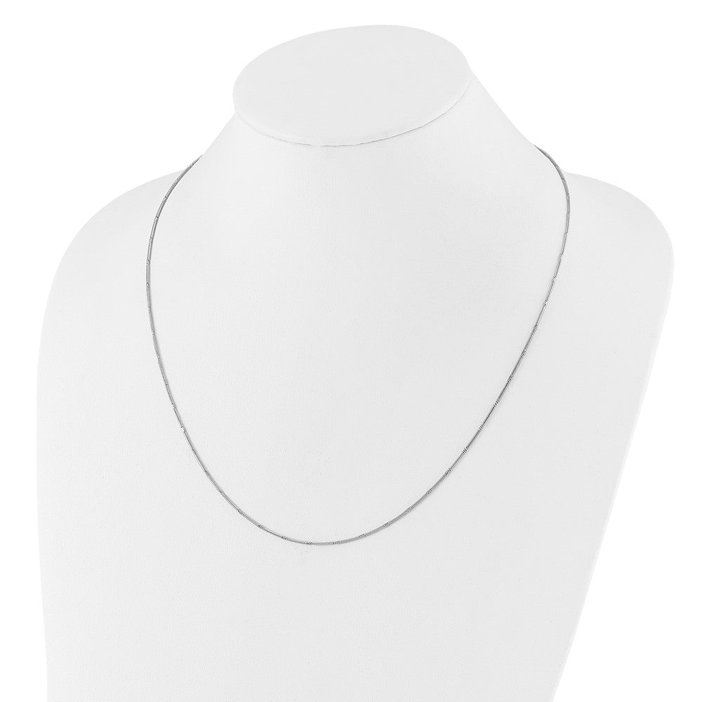 22 Inch Sterling Silver Rhodium Plated Diamond Cut Adjustable Snake Chain Necklace