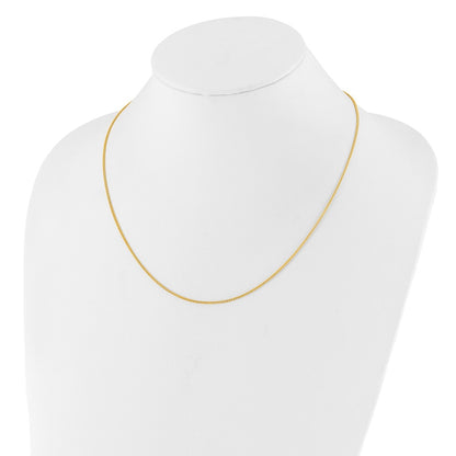 22 Inch Sterling Silver Adjustable Gold-Plated 1.3mm Spiga Chain Necklace