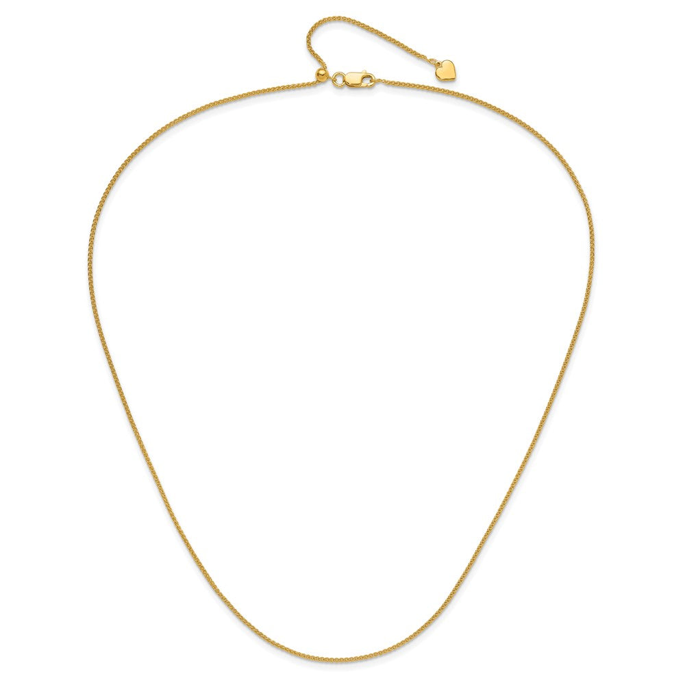 30 Inch Sterling Silver Adjustable Gold-Plated 1.3mm Spiga Chain Necklace