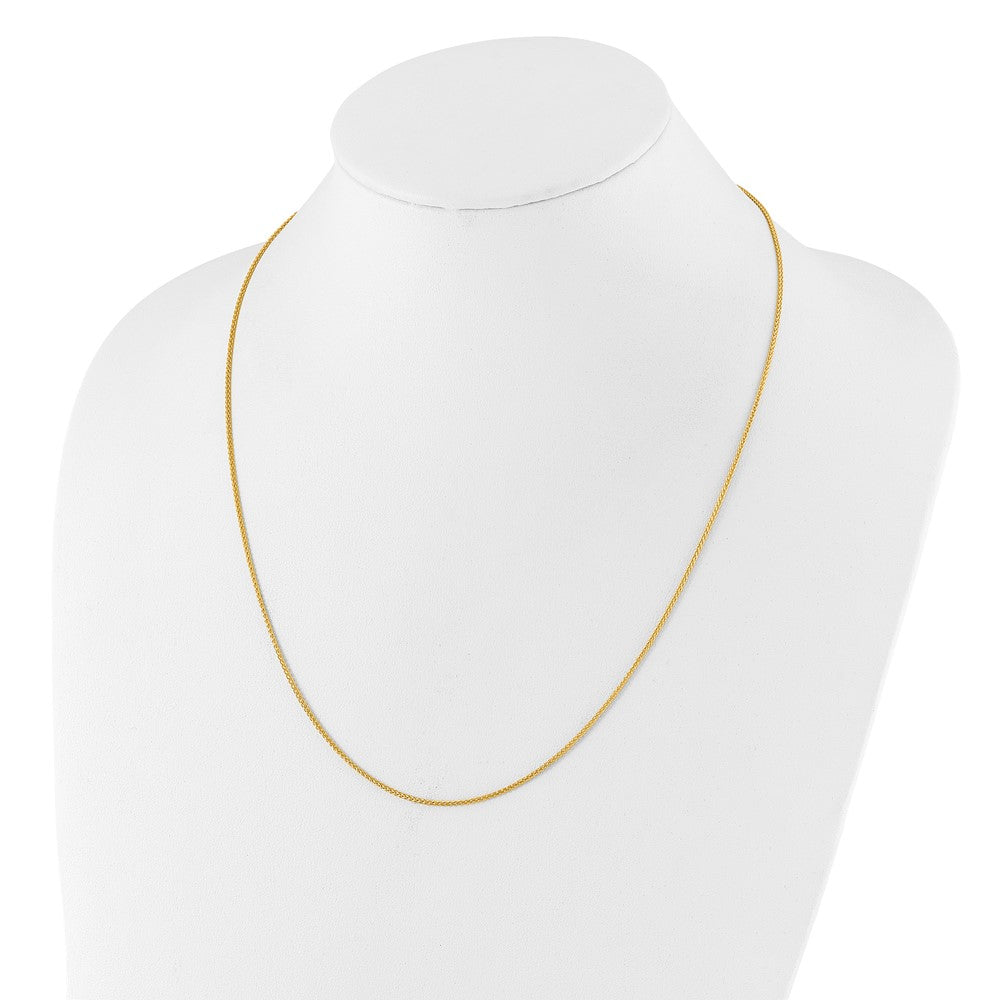 30 Inch Sterling Silver Adjustable Gold-Plated 1.3mm Spiga Chain Necklace