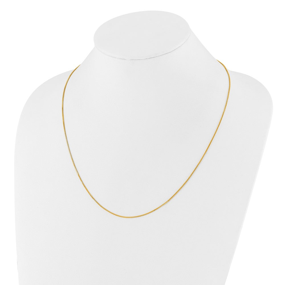 22 Inch Sterling Silver Gold-Plated Adjustable .95mm Box Chain Necklace