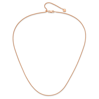 30 Inch Sterling Silver Adjustable Rose Gold-Plated 1.3mm Spiga Chain Necklace