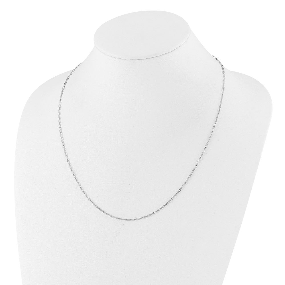 22 Inch Sterling Silver Rh Plated Adjustable 2mm Flat Oval Chain Necklace